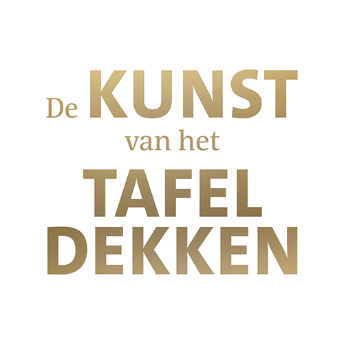 Paneel: 988 x 988 mm. <br>Tafeldekken tekst wit