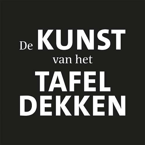 Paneel: 988 x 988 mm. <br>Tafeldekken tekst zwart