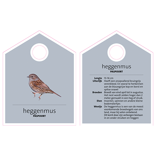 Paneel: 150 x 195 mm. <br>Heggenmus