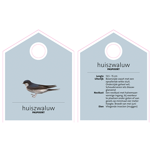 Paneel: 150 x 195 mm. <br>Huiszwaluw