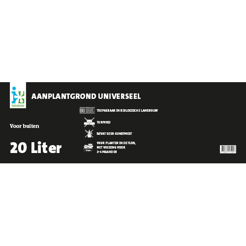Paneel Product informatiebord: 800 x 250 mm. Aanplantgrond universeel BIO 20 L