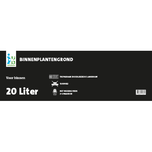 Paneel Product informatiebord: 800 x 250 mm. Binnenplantengrond BIO 20 L