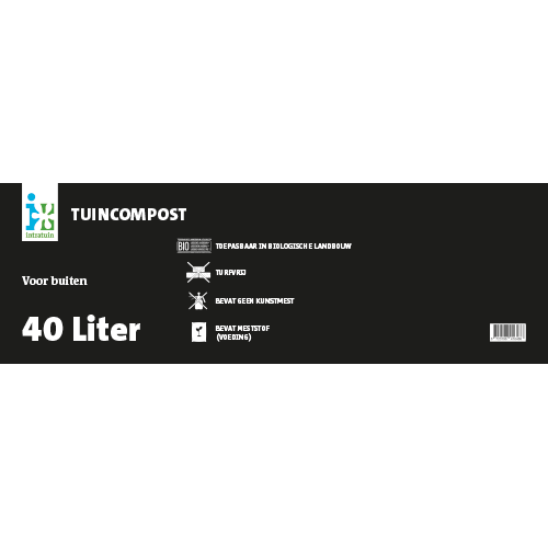Paneel Product informatiebord: 800 x 250 mm. Tuincompost BIO 40 L