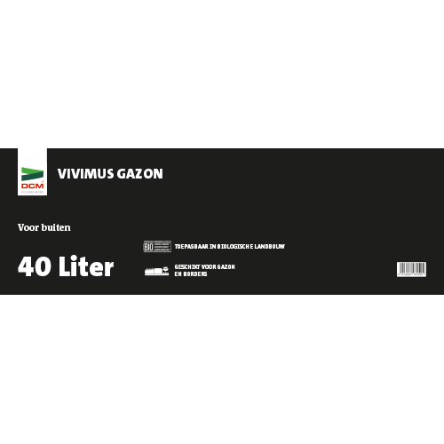 Paneel Product informatiebord: 800 x 250 mm. Vivimus Gazon BIO 40 L