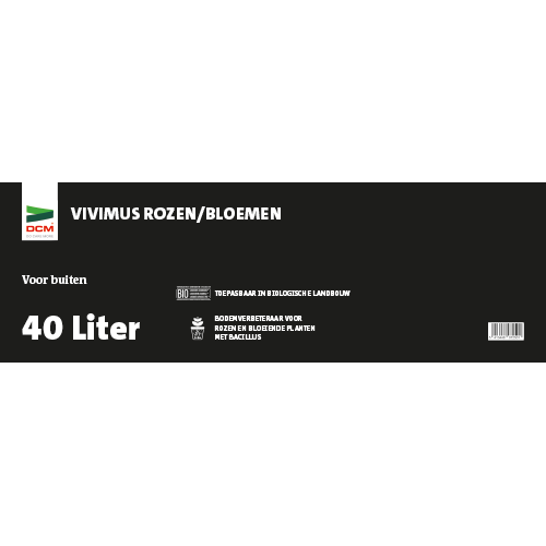 Paneel Product informatiebord: 800 x 250 mm. Vivimus Rozen Bloemen BIO 40 L