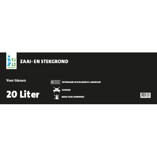 Paneel Product informatiebord: 800 x 250 mm. Zaai en Stekgrond BIO 20 L