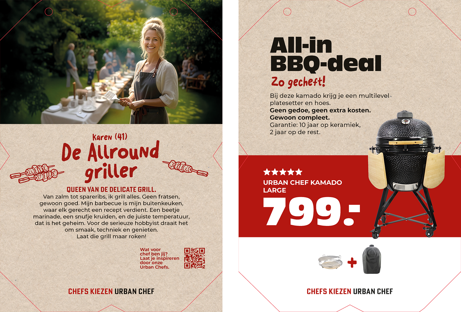Paneel Afdelingssigning: 285 x 400 Urban Chef bord Kamado Large