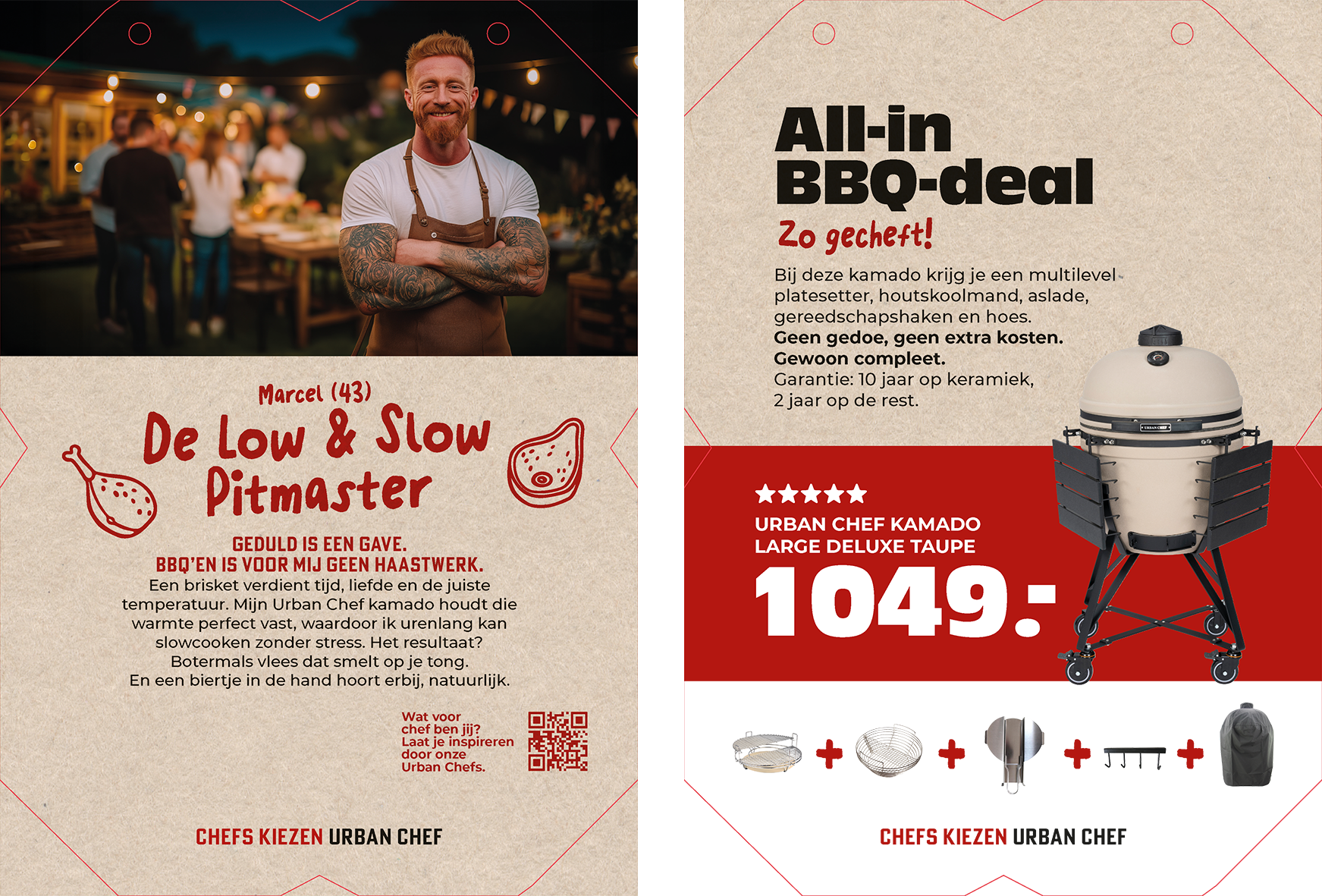 Paneel Afdelingssigning: 285 x 400. Urban Chef bord Kamado large deluxe taupe