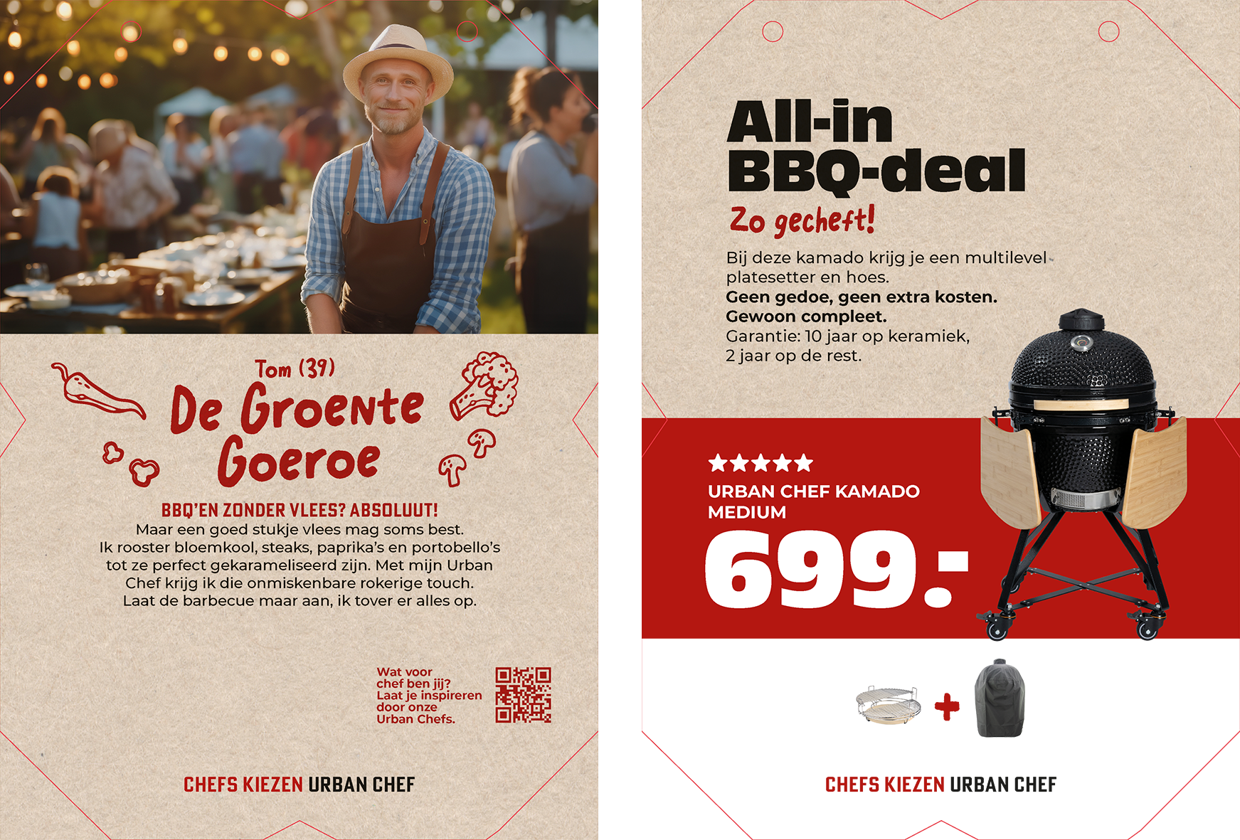 Paneel Afdelingssigning: 285 x 400. Urban Chef bord Kamado medium