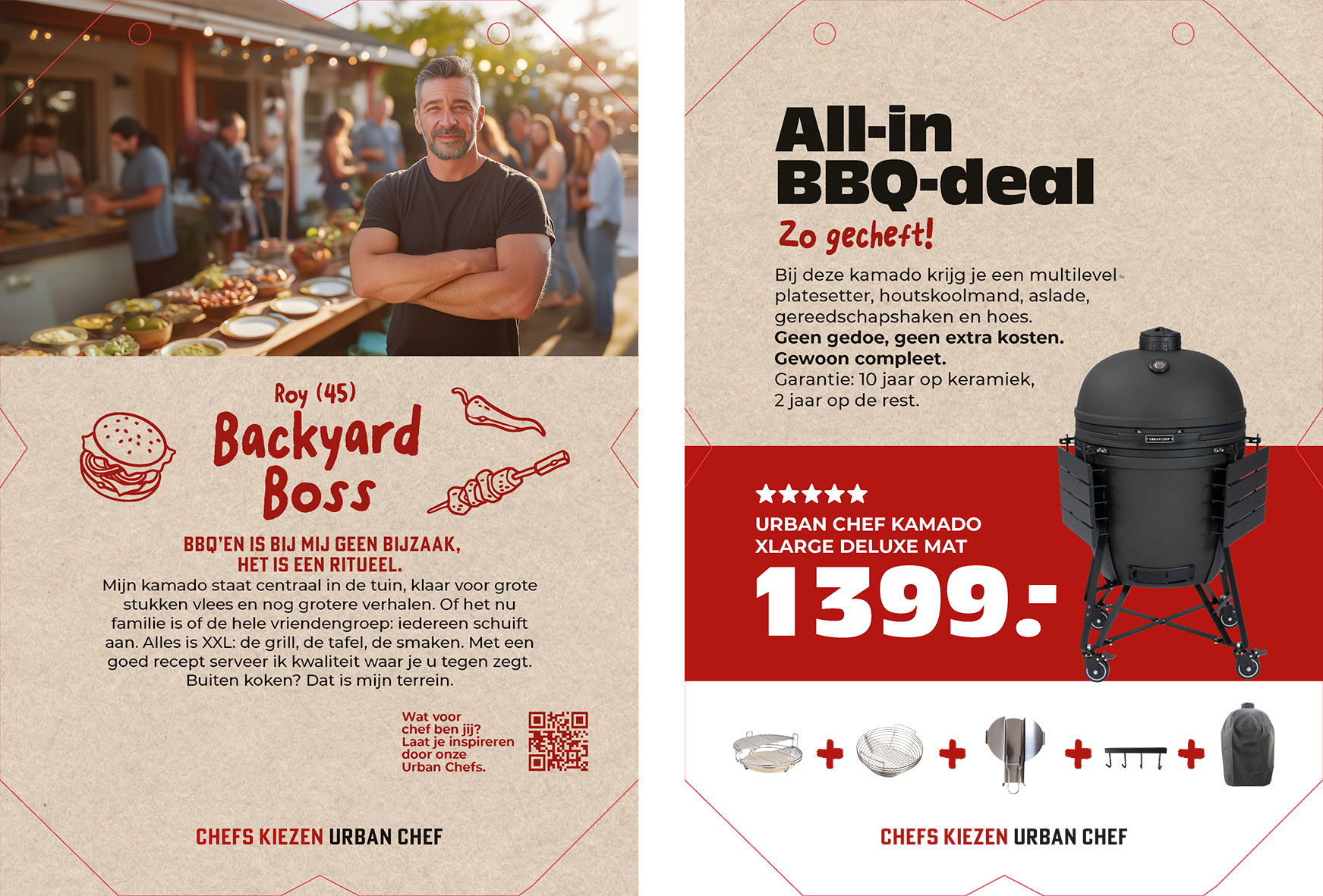 Paneel Afdelingssigning: 285 x 400. Urban Chef bord Kamado xlarge deluxe mat