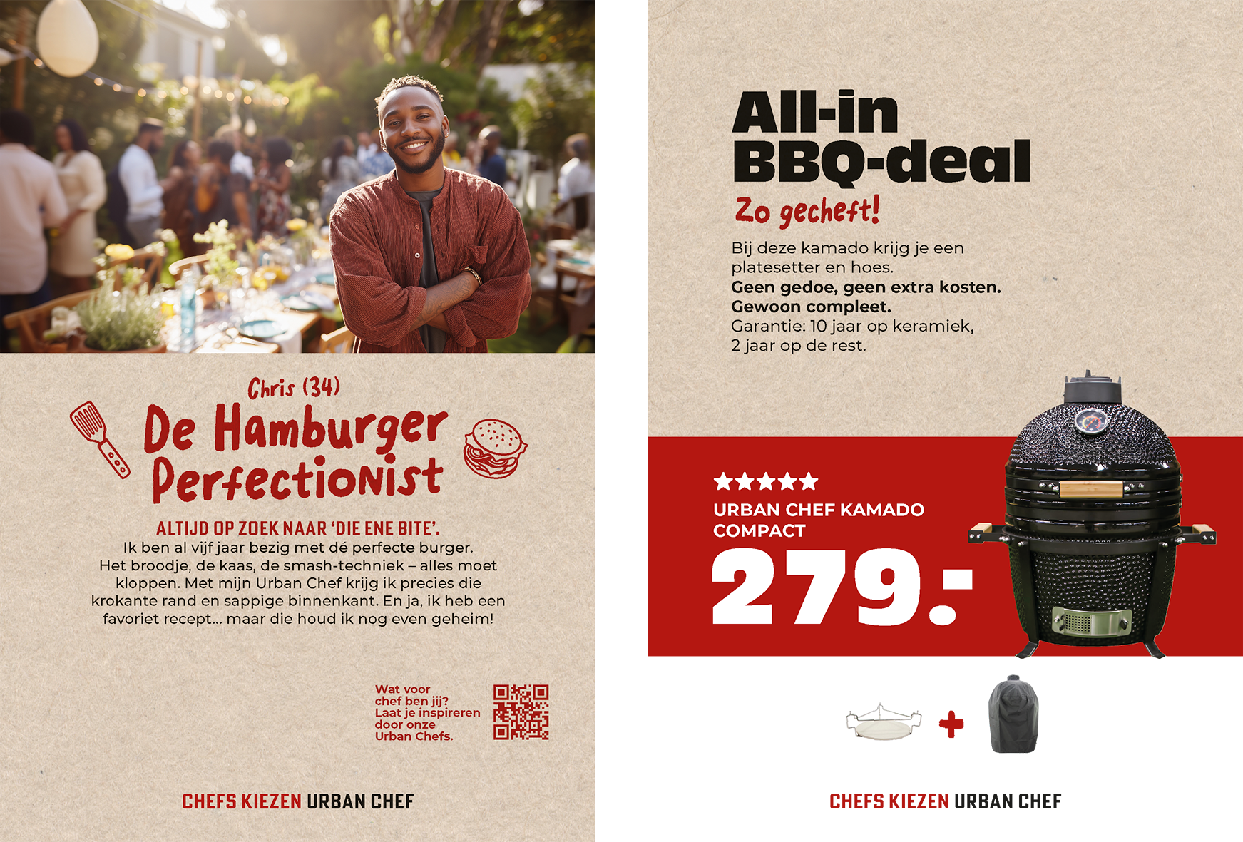 Poster: 297 x 210. Urban Chef prijskrt Kamado compact A4