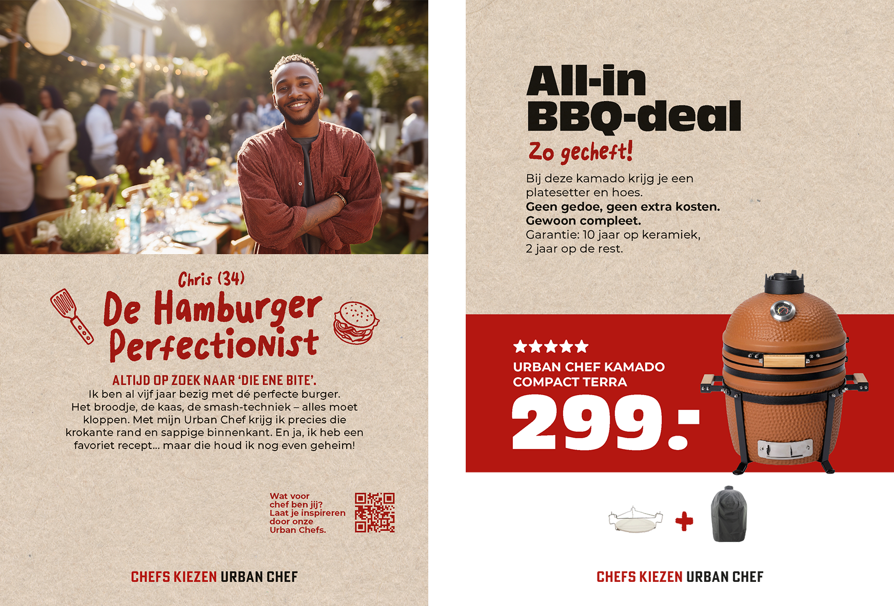 Poster: 297 x 210. Urban Chef prijskrt Kamado compact terra A4