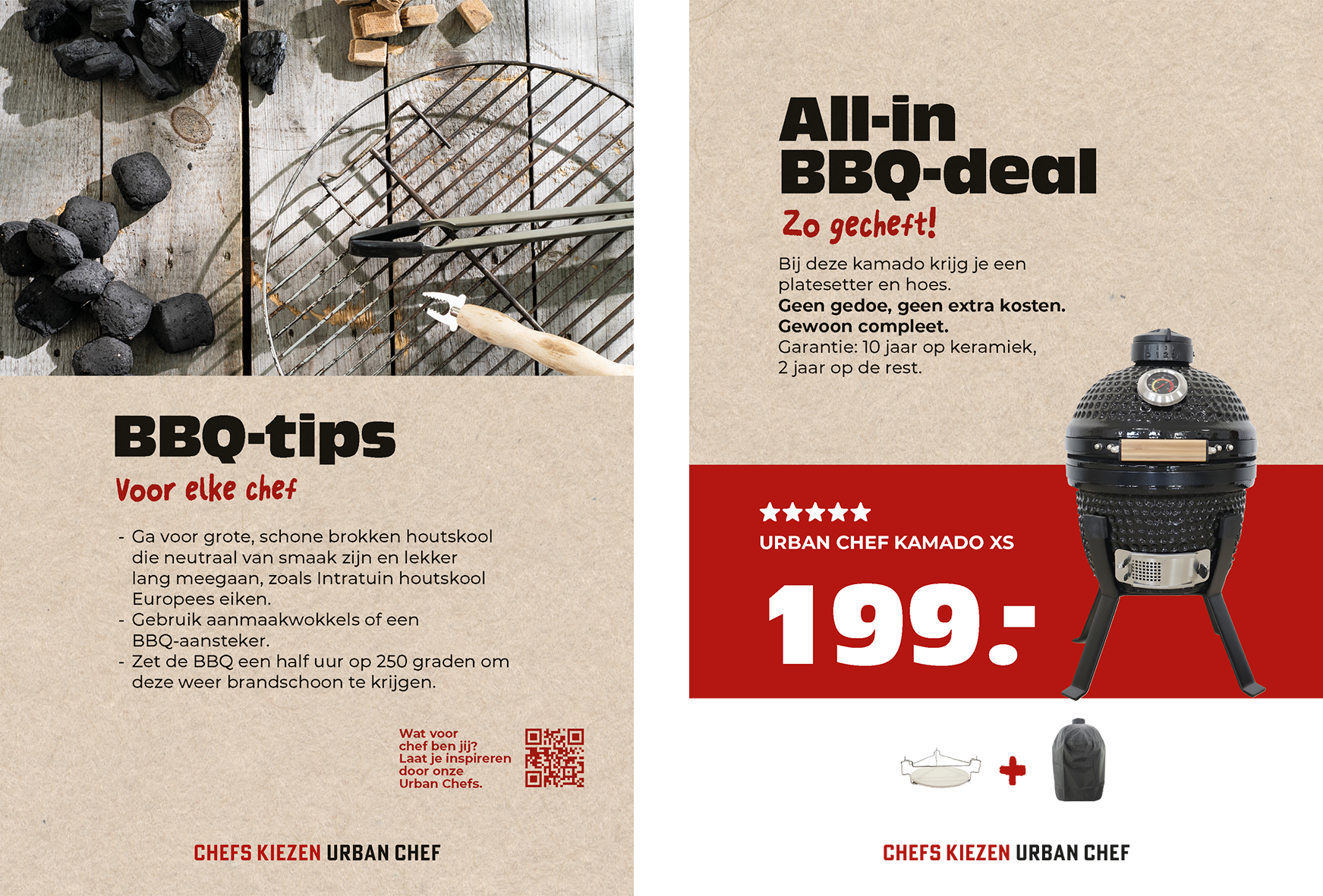 Poster: 297 x 210. Urban Chef prijskrt Kamado xs A4