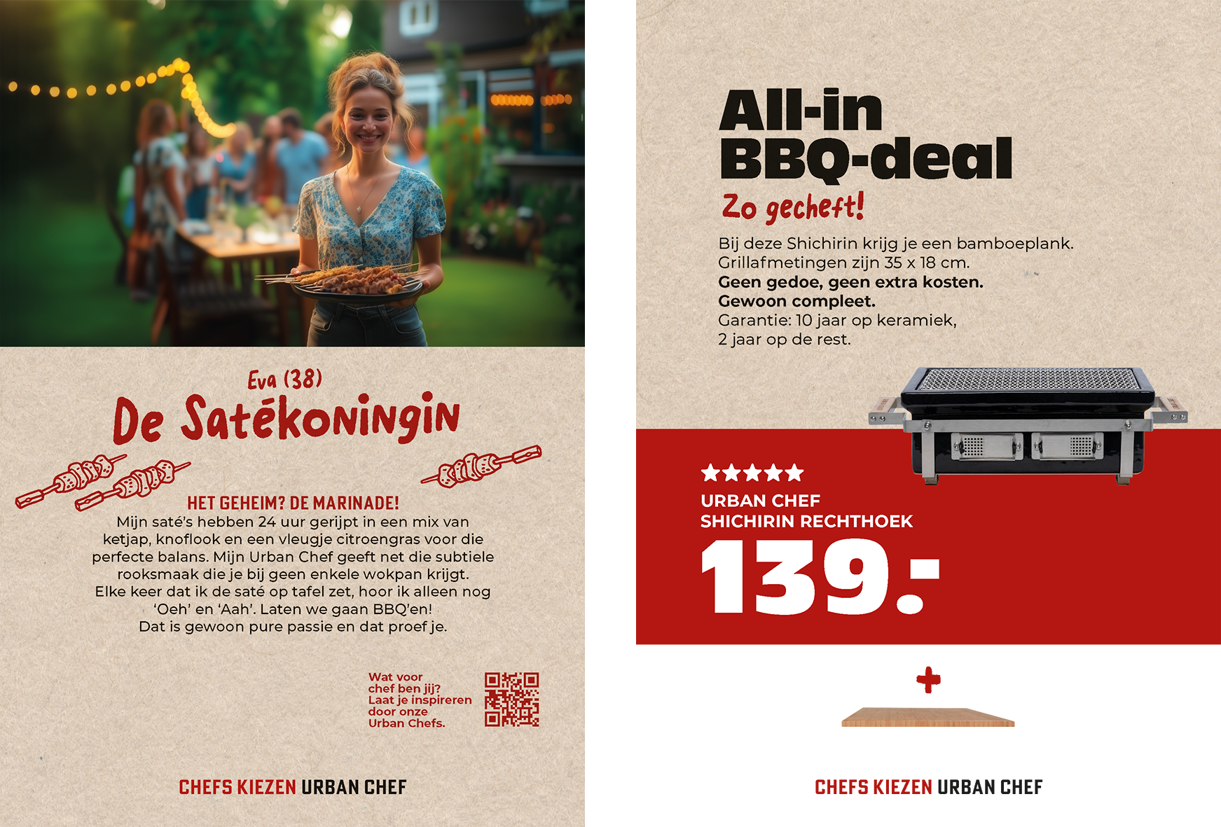 Poster: 297 x 210. Urban Chef prijskrt shichirin rechthoek zwart A4